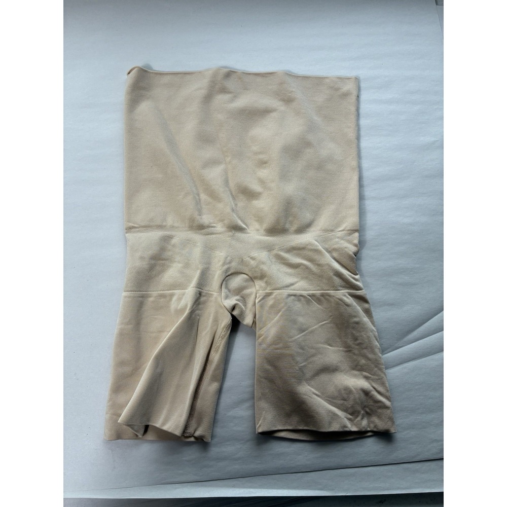 assets by spanx High Waisted Shapewear Shorts Nude Sz Large Slimming‎